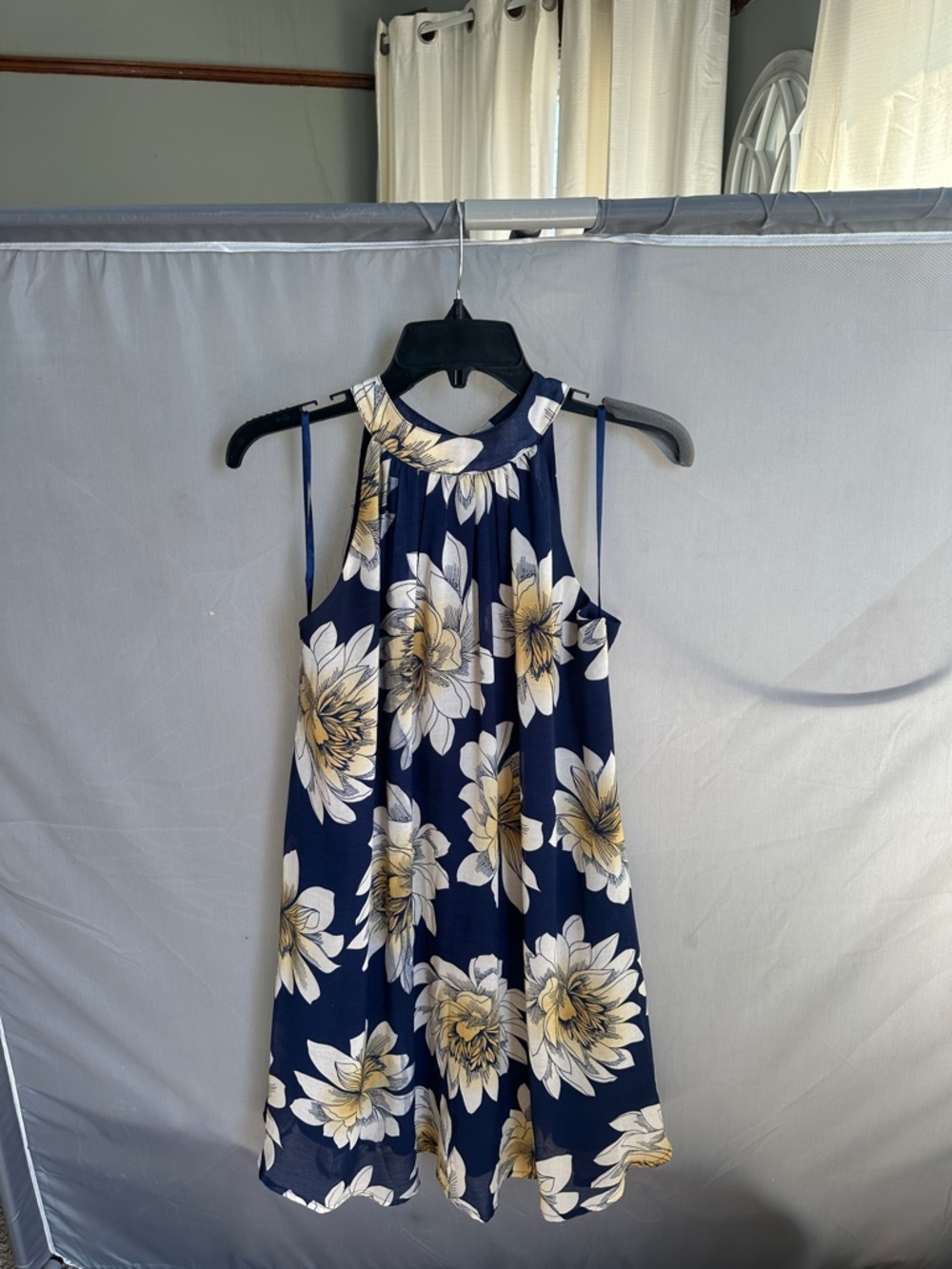 entro Navy Top with Cream Label Detail